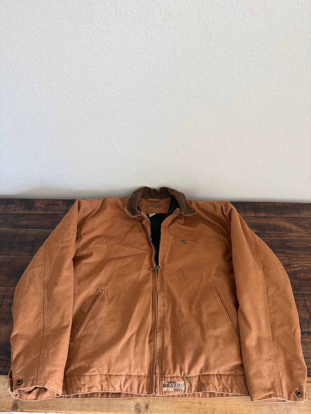 Brazos Premium Workwear Men’s XL Brown Duck Canvas Insulated Work Jacket